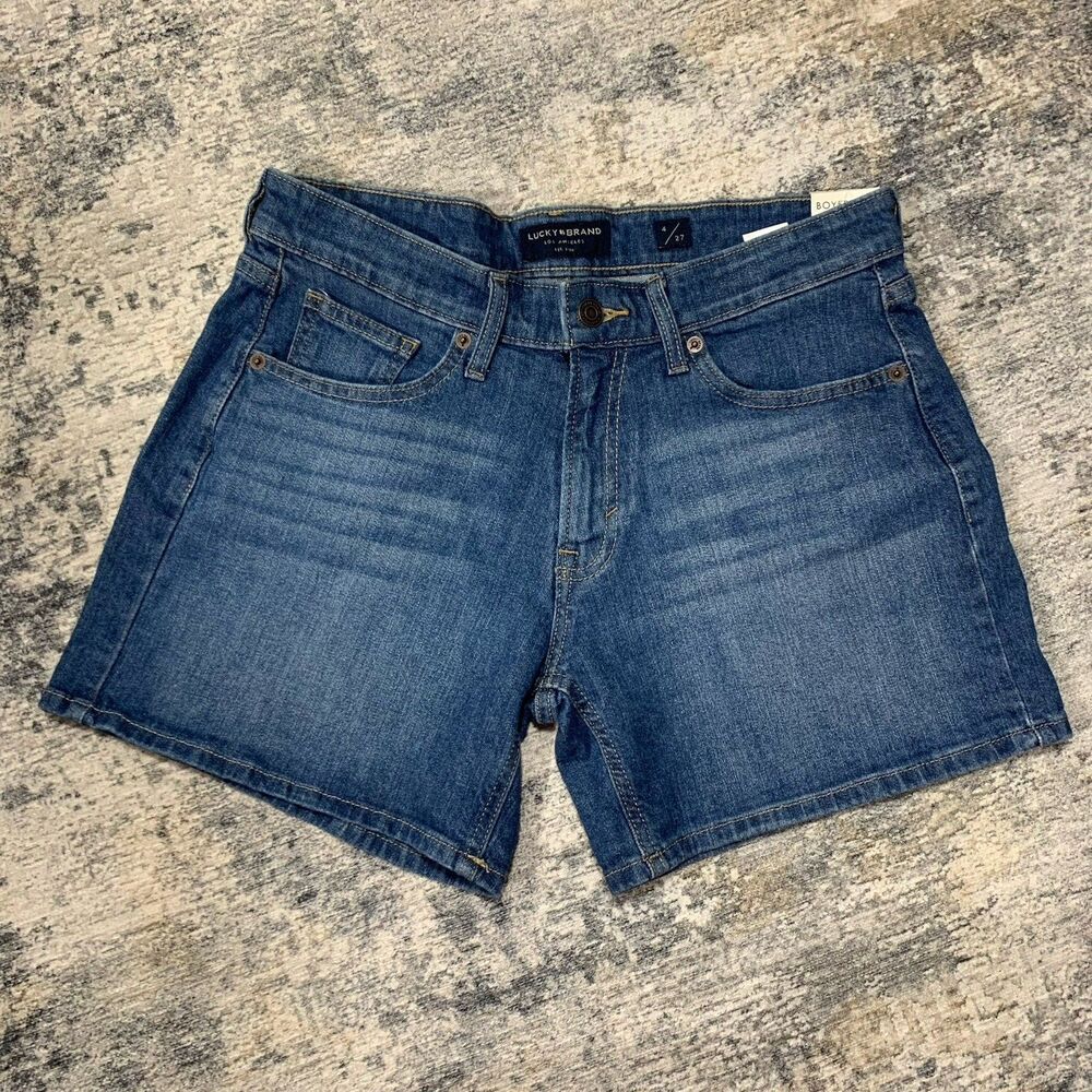 Lucky Brand NWT $69.50 Blue Jeans Boyfriend Shorts Size 4/27